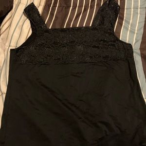 Undershirt tank top with lace top